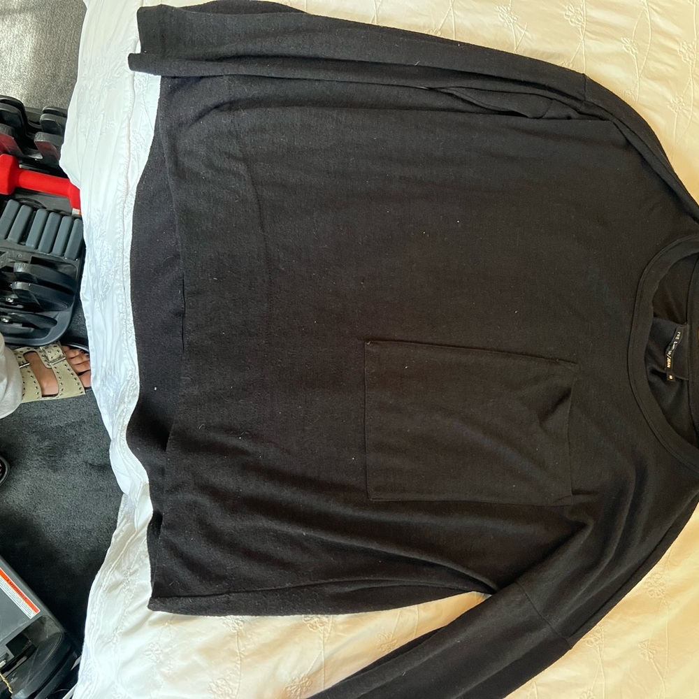RAG & BONE Black Long Sleeve Top with Pocket